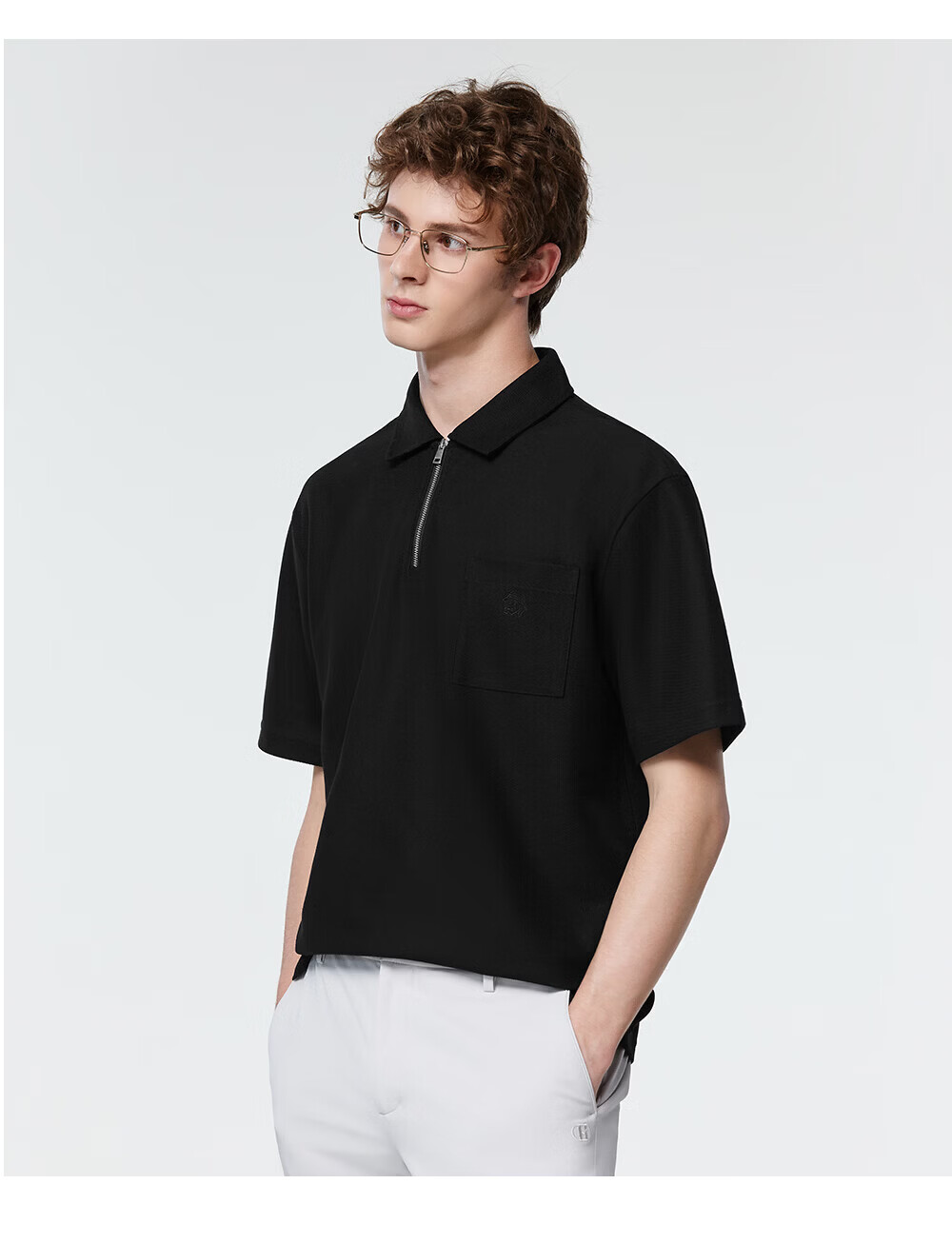 HAZZYS Men's 2026 Summer PHIZ Series Loose Fit Short Sleeve Polo Shirt with Turn-Down Collar and Half Placket 6